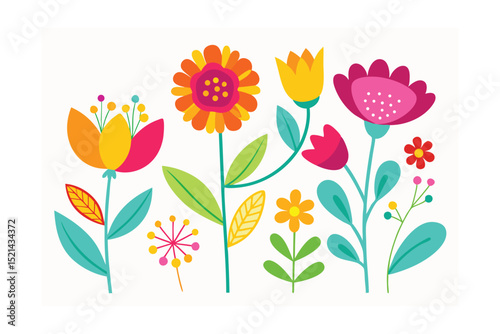 set of colorful tulips vector
