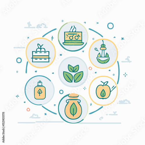 Vector simple line icons and illustration, eco, bio and organic packaging badges, ecological, environment friendly and sustainable development, eco and ocean friendly, plastic free