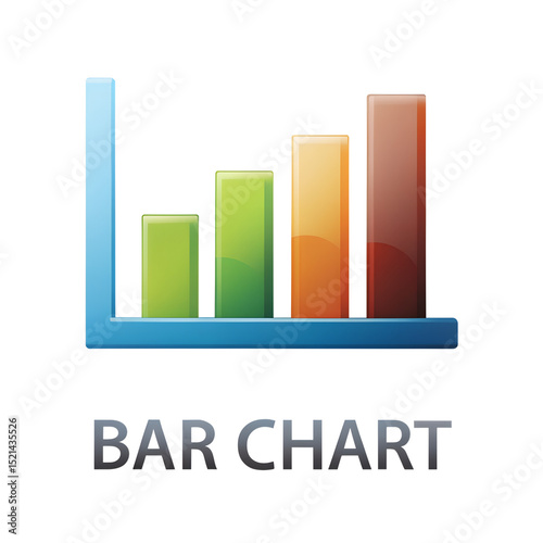 Bar Chart Icon isolated on transparent background