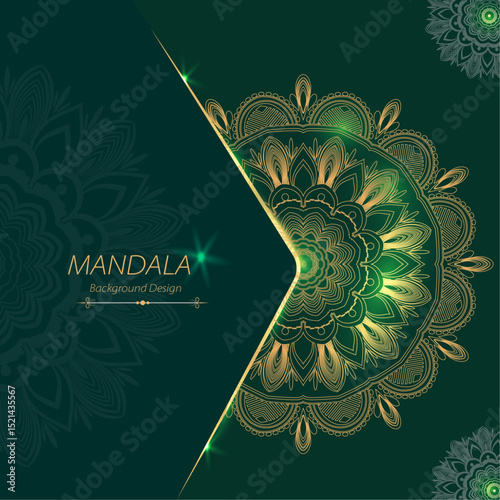 Frosty mystic abstract luxury modern mandala blue background design