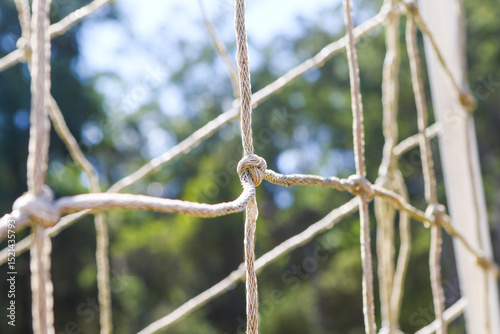 Football goal net on an amateur field in Rio de Janeiro.