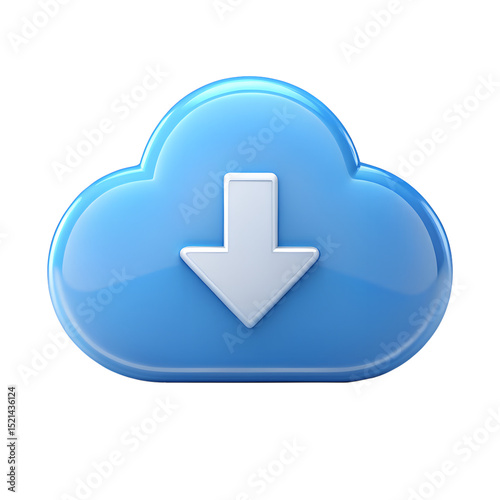 Cloud Download Without Text Icon isolated on transparent background