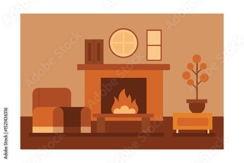 fireplace in the living room