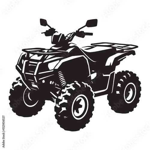 Adventurous ATV silhouette in motion – ATV illustration – Minimalist ATV vector – Vehicle silhouette


