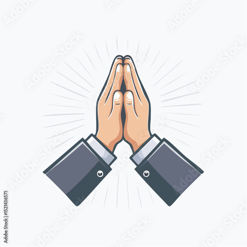 Vector simple linear illustration, hand poster, logo, print design template, hand drawn hands making high five, gesture in minimal modern art style