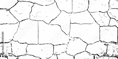  monochrome abstract image showing  cracked wall in perspective, with  perspective view and rough texture detail