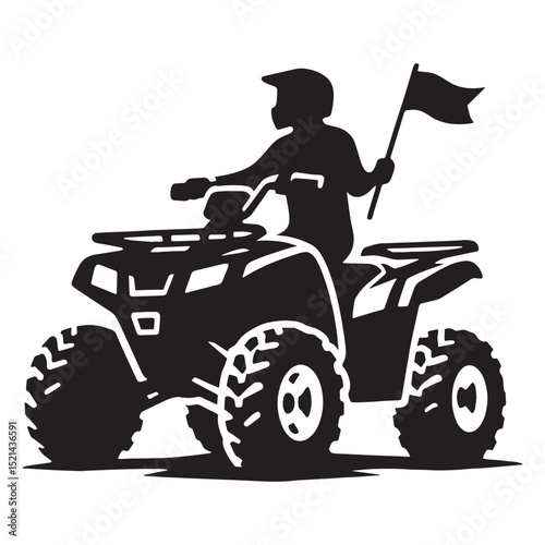Compact Power ATV silhouette with clean lines – ATV illustration – Minimalist ATV vector – Vehicle silhouette

