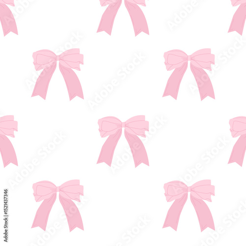 Delicate pattern with pink bows for romantic events and celebrations in pink color