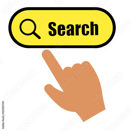 hand and search button