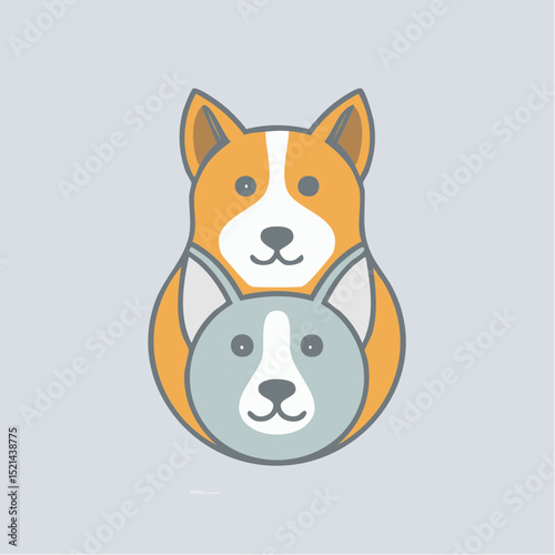Vector logo design template for pet shops, veterinary clinics and homeless animals shelters -cat, dog and bird - friendly pets - badge for websites