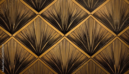 Luxurious Geometric Gold and Brown Pattern – Intricate Symmetrical Abstract Design