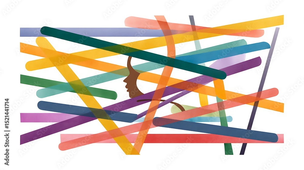 Abstract Illustration of Colorful Lines Representing Connections and Interactions in a Creative Style Abstract Illustration of Colorful Lines Representing Connections and Interactions in a Creative Style