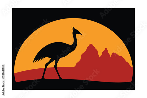silhouette of emu