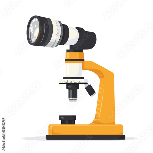 Pixelated Microscope in Orange and White for Scientific Research and Education