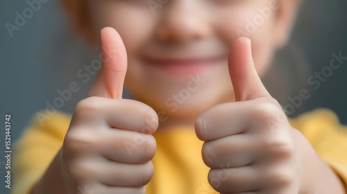 Happy child showing thumbs up after receiving vaccine