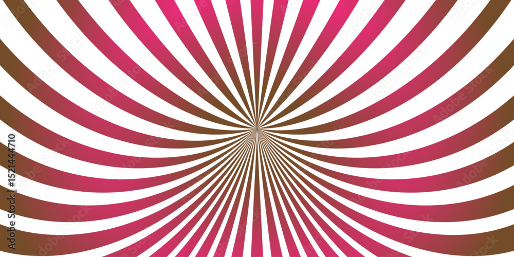 Fototapeta premium Pink and white sunburst rays background white base, 1970s psychedelic style,clean vector look,centered burst,minimal flat design