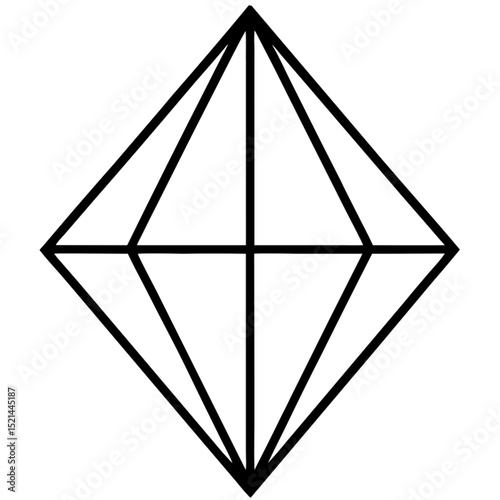 Four abstract 3D glass pyramid vector icons with triangle shapes for business design