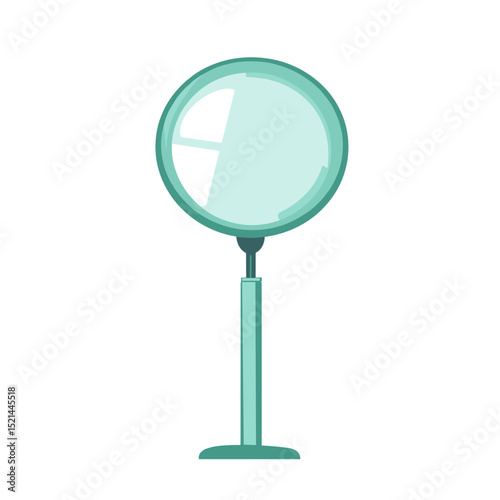 Teal Magnifying Glass Pixel Art Design on a White Background for Investigation and Research