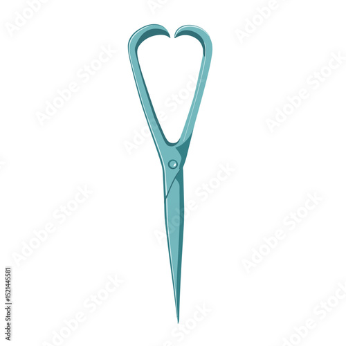 Teal Plastic Dental Floss Pick Tool for Oral Hygiene and Interdental Cleaning on a White Background
