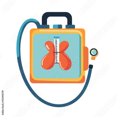 Thyroid Gland Device Illustration on White Background Healthcare Concept