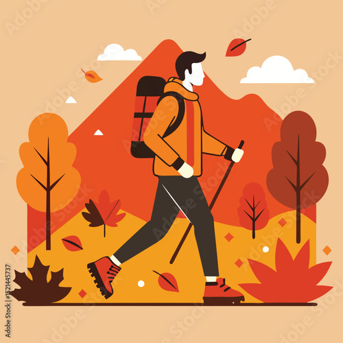 Autumn Hiking Adventure in the Mountains
