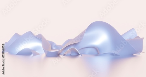 Abstract background curved pattern in design 3d render
