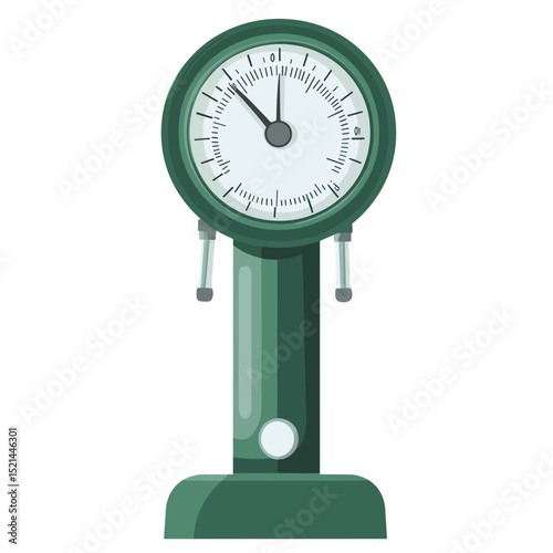 Vintage Green Mechanical Scale with White Dial and Numeric Markings Illustration