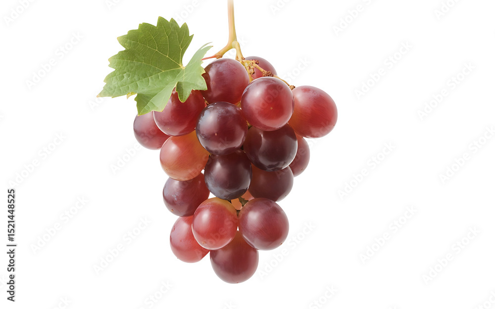 Fototapeta premium a fresh bunch of red grapes on transparent background