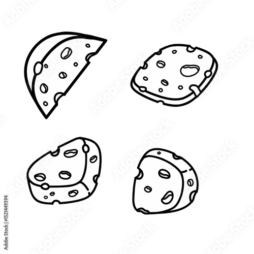 Cartoon Cheese doodle seamless pattern for background and packaging. Vector design. Various cheese design wallpaper	