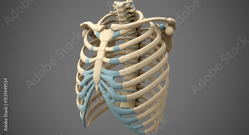Rib Cage Anatomy Illustration Skeletal System Thorax