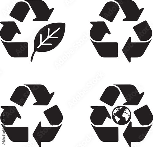 Recycling Symbol Vector Icons Set