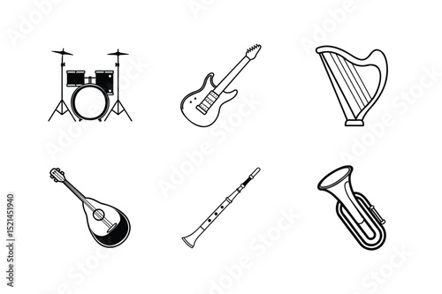 music instruments icons