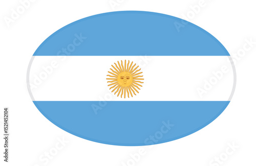 Argentina flag ellipse shaped. vector	