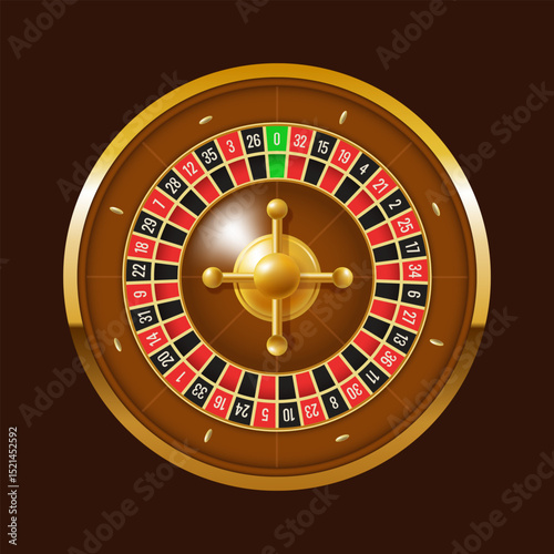 Roulette wheel. Vector 3d illustration isolated on black background.