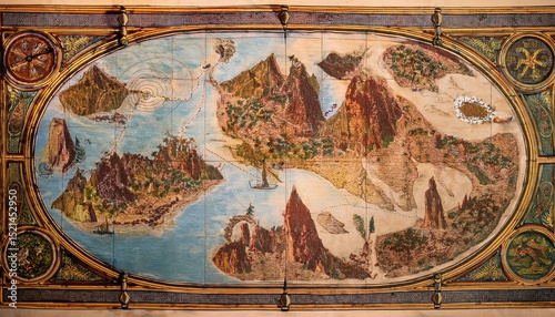 Legends of the Lost Realms: An Enchanted Fantasy Medieval Map of Forgotten Kingdoms and Mystic Voyages