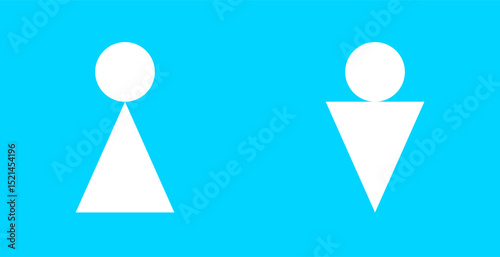 Man and woman icon on blue background.