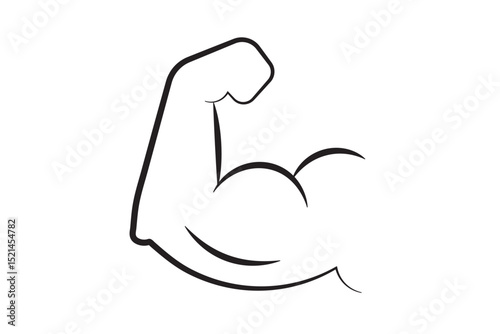 Muscle liner icon vector set. Biceps icon. Symbol of strength, health or bodybuilding.