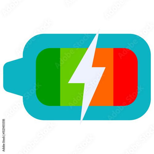 battery charging flat icon
