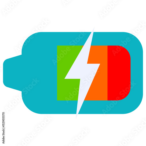 battery charging flat icon