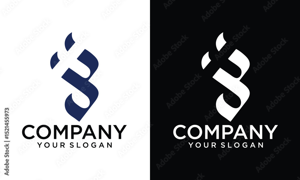 Obraz premium Creative WB, BW, W, B abstract letters logo monogram