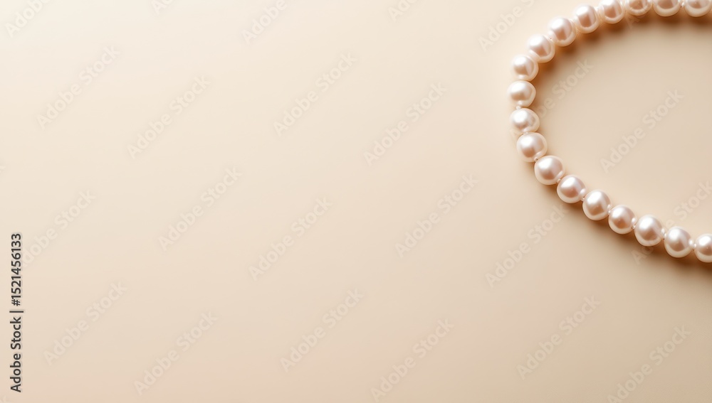 Obraz premium Pearl necklace on beige background