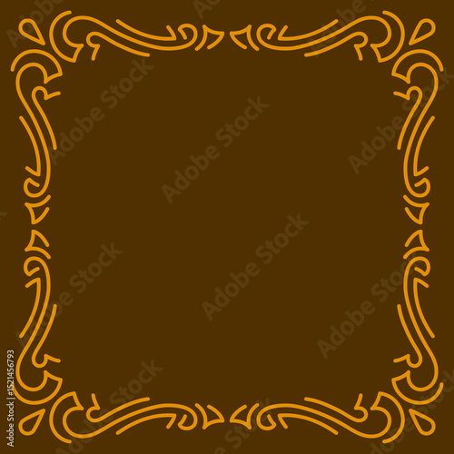 Line curl frame. Modern decorative linear background.