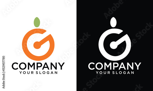 Creative letter G with leaf logo