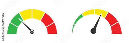 speedometer icon. gauge icon. speedometer vector. simple speedometer icon. speed indicator icon. Fast speed. Internet speed, gauge, dashboard, indicator, tachometer, scale. Credit score indicator.
