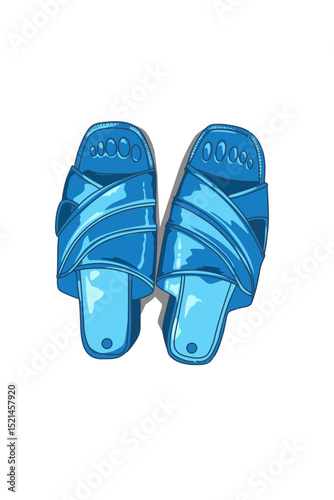 Vintage Grandma's old blue sandals from the 50s