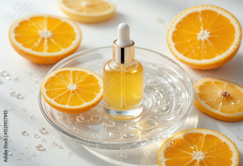 Refreshing Citrus Serum with Fresh Orange Slices and Sparkling Water