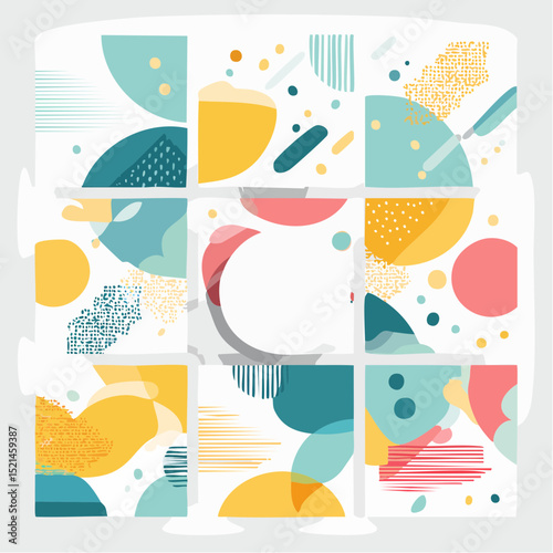 Vector set of abstract creative backgrounds in minimal trendy style with copy space for text - design templates for social media stories