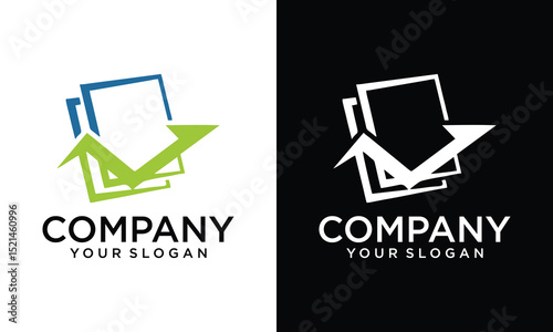 Creative Abstract paper with check logo