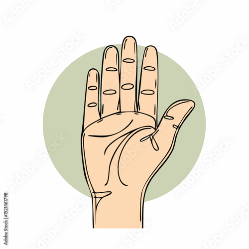 Vector simple linear illustration, hand poster, logo, print design template, hand drawn surfer gesture in minimal modern art style