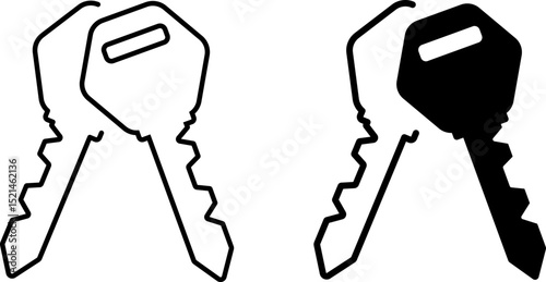 key icon set. House security sign symbol. Password symbol. Door key hole icons. Home protection sign. privacy symbols
